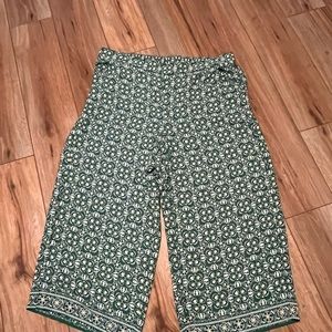 Plus Size 2x Wide Leg Pants Looks like Skirt, Ankle Length Green